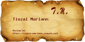 Tiszai Mariann névjegykártya
